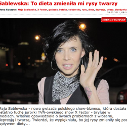 Sablewska: To dieta zmieniła mi rysy twarzy